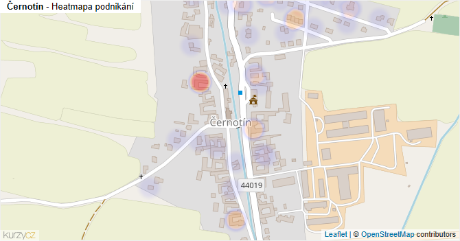 Černotín - mapa podnikání