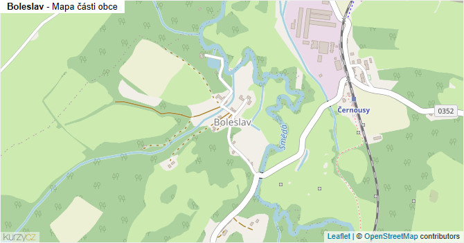 Boleslav - mapa části obce