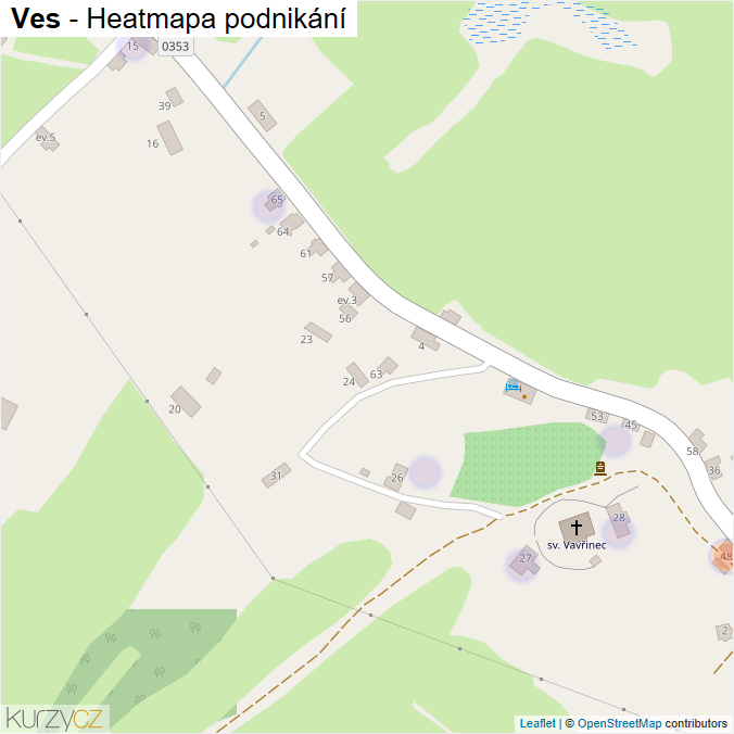 Mapa Ves - Firmy v části obce.