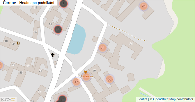 Černov - mapa podnikání