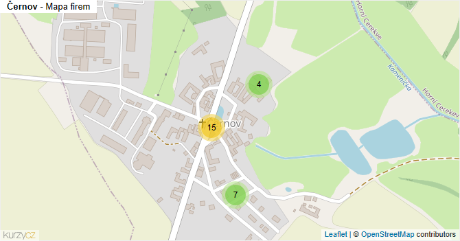 Černov - mapa firem