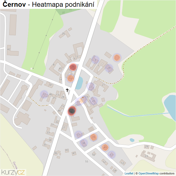 Mapa Černov - Firmy v části obce.