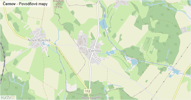 Černov - záplavové mapy stoleté vody