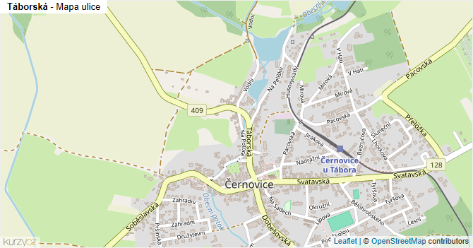 Táborská - mapa ulice