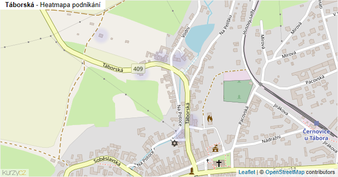 Táborská - mapa podnikání