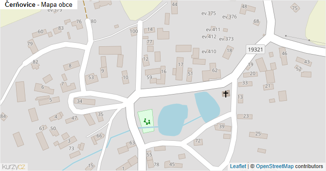 Čerňovice - mapa obce