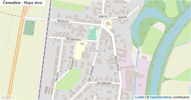 Černožice - mapa obce