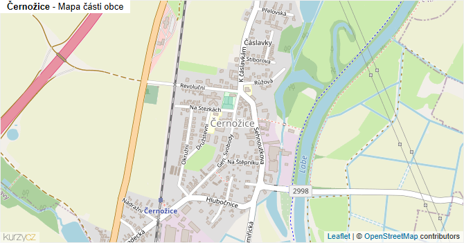 Černožice - mapa části obce