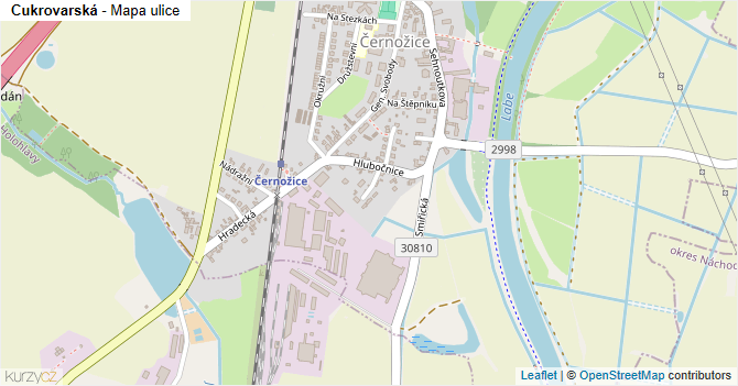 Cukrovarská - mapa ulice