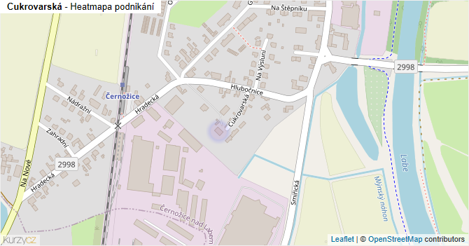 Cukrovarská - mapa podnikání