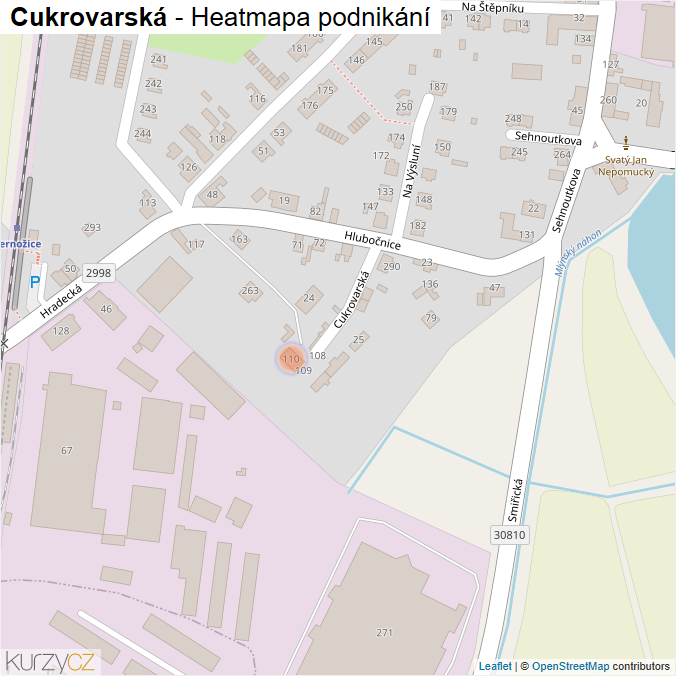 Mapa Cukrovarská - Firmy v ulici.