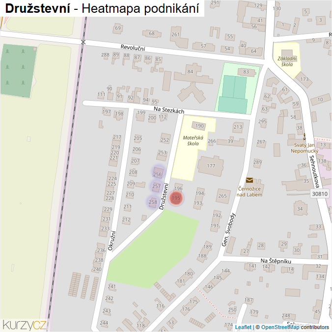 Mapa Družstevní - Firmy v ulici.