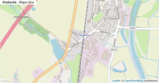 Hradecká - mapa ulice