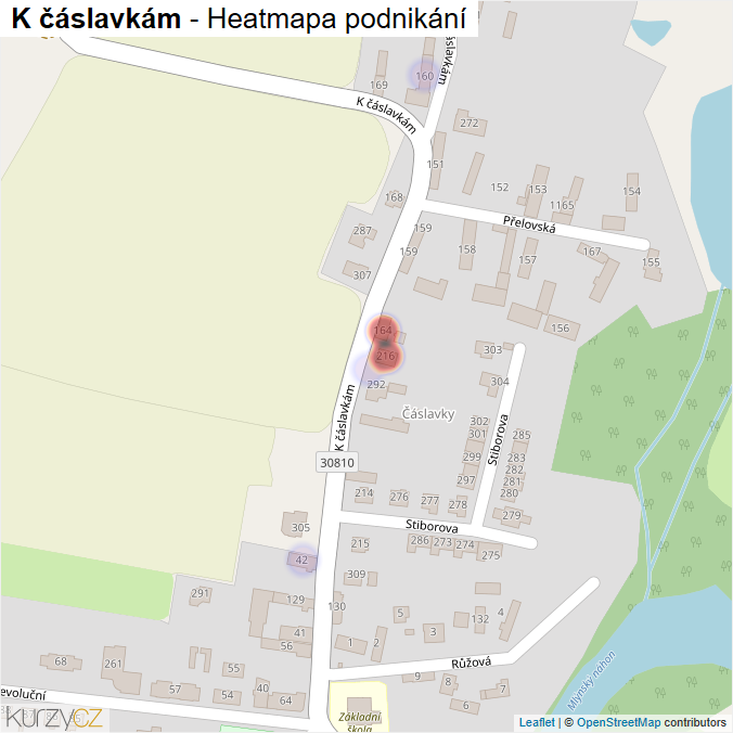 Mapa K čáslavkám - Firmy v ulici.