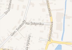 Na Štěpníku v obci Černožice - mapa ulice