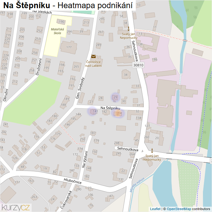 Mapa Na Štěpníku - Firmy v ulici.