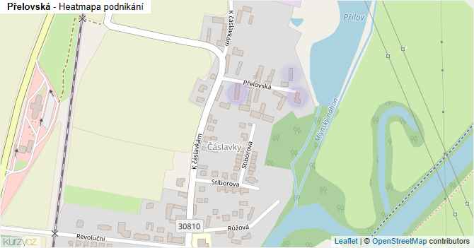 Přelovská - mapa podnikání