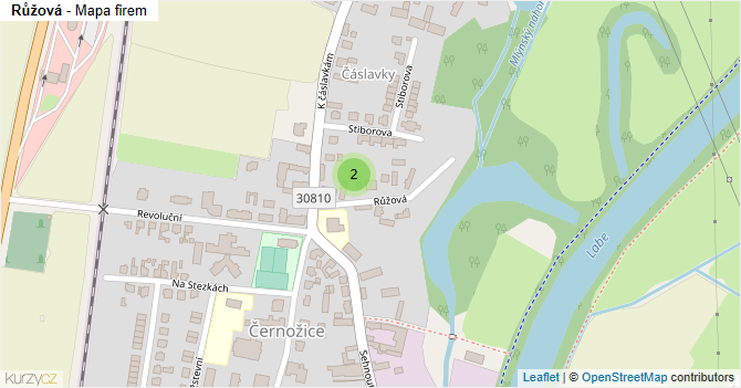 Růžová - mapa firem