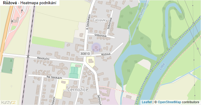 Růžová - mapa podnikání