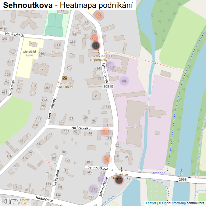 Mapa Sehnoutkova - Firmy v ulici.