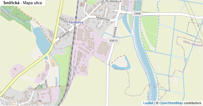 Smiřická - mapa ulice