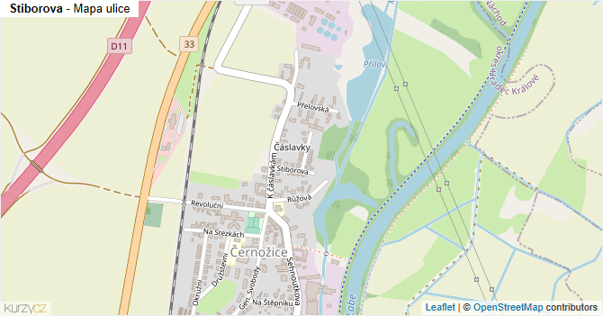 Stiborova - mapa ulice