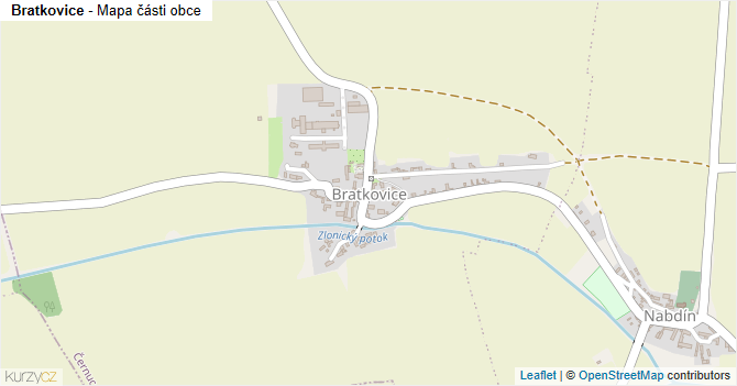 Bratkovice - mapa části obce