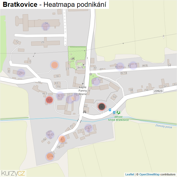 Mapa Bratkovice - Firmy v části obce.