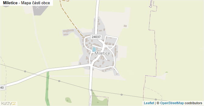 Miletice - mapa části obce