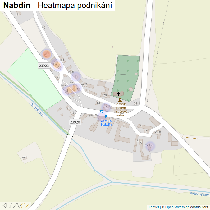 Mapa Nabdín - Firmy v části obce.
