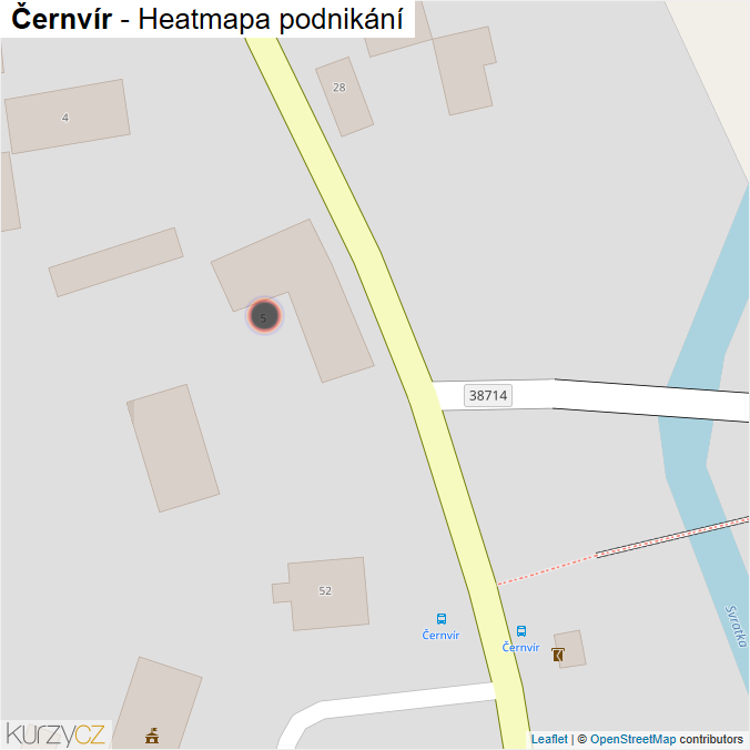 Mapa Černvír - Firmy v obci.