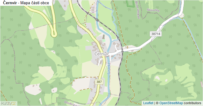 Černvír - mapa části obce