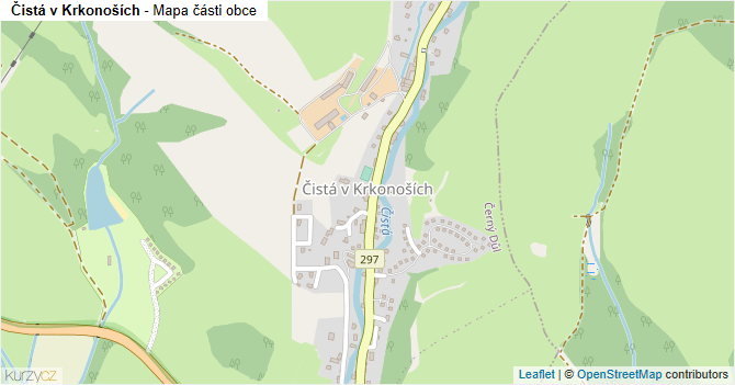 Čistá v Krkonoších - mapa části obce