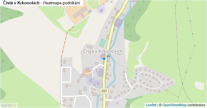 Čistá v Krkonoších - mapa podnikání