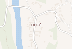 Hutě v obci Černýšovice - mapa části obce