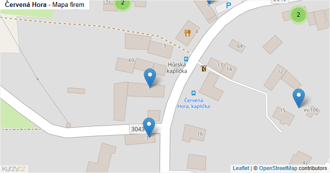 Červená Hora - mapa firem