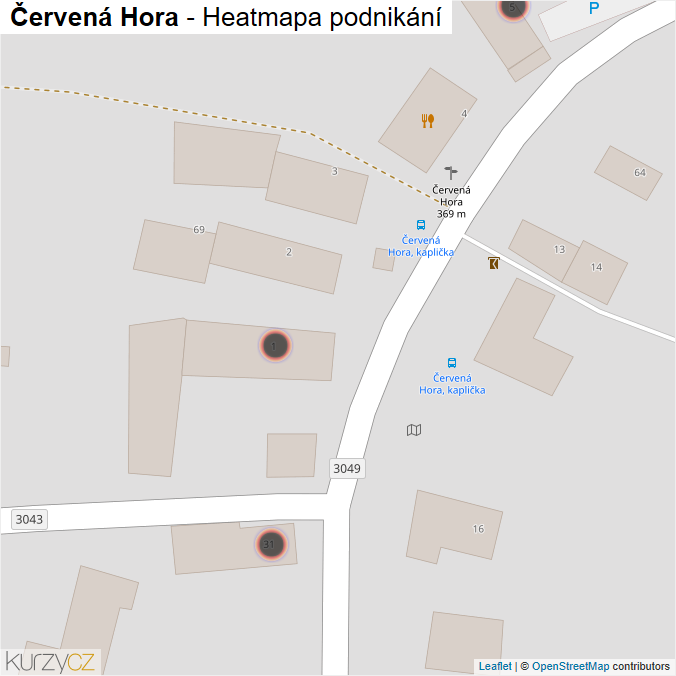 Mapa Červená Hora - Firmy v obci.