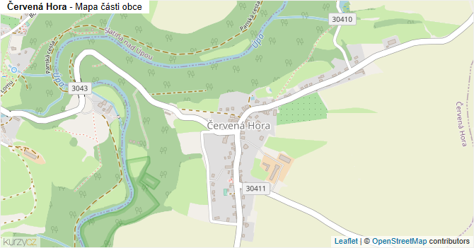 Červená Hora - mapa části obce