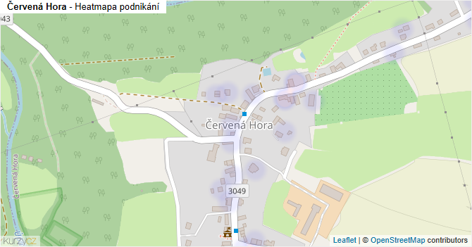 Červená Hora - mapa podnikání