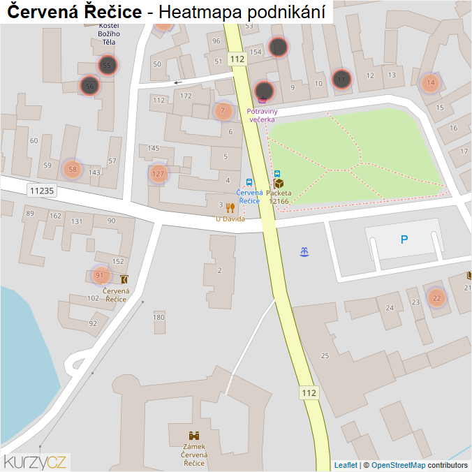 Mapa Červená Řečice - Firmy v obci.