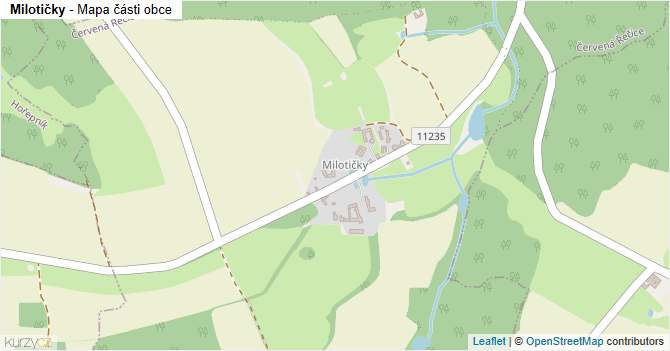 Milotičky - mapa části obce