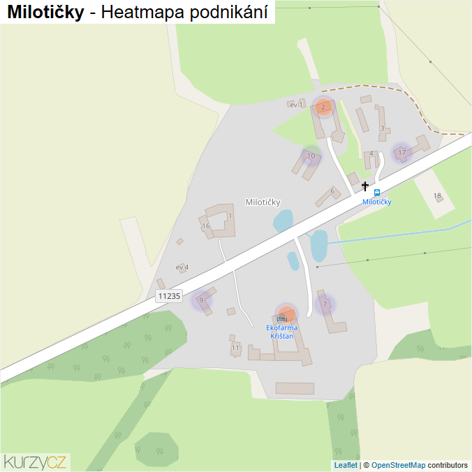 Mapa Milotičky - Firmy v části obce.