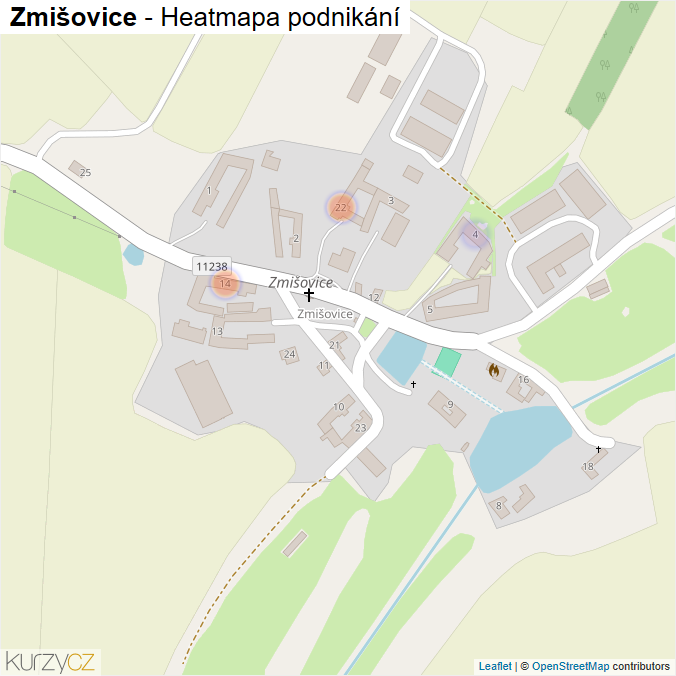 Mapa Zmišovice - Firmy v části obce.