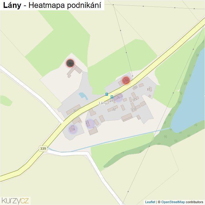Mapa Lány - Firmy v části obce.