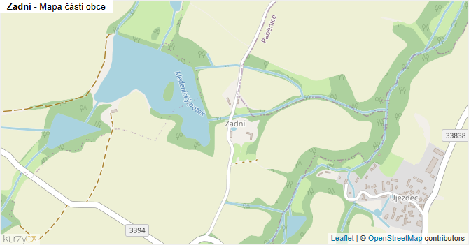 Zadní - mapa části obce