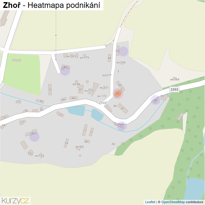 Mapa Zhoř - Firmy v části obce.