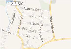 9. května v obci Červené Pečky - mapa ulice