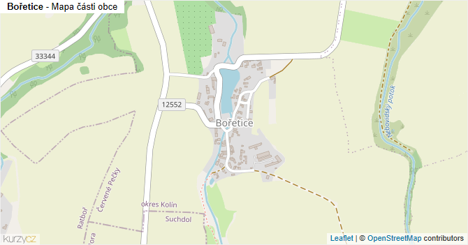 Bořetice - mapa části obce
