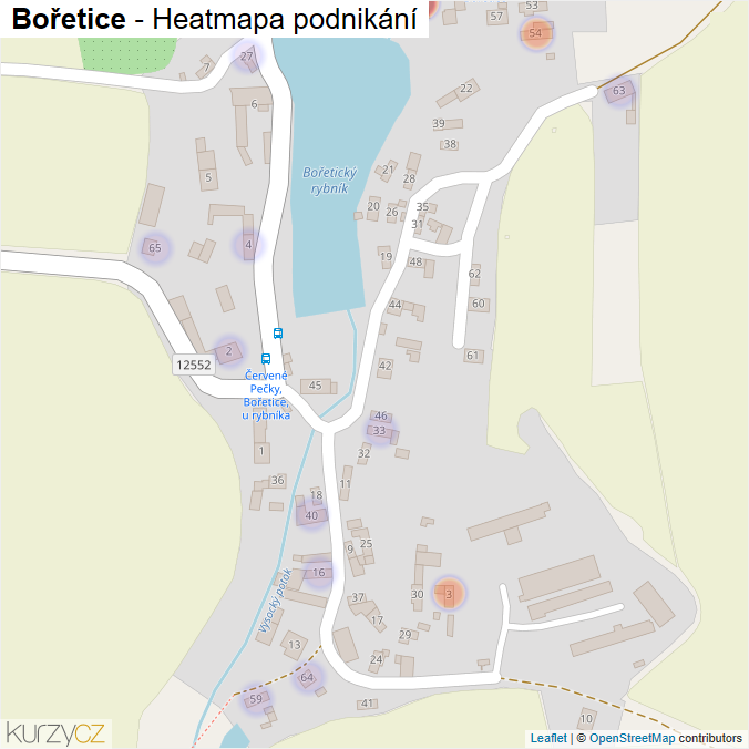 Mapa Bořetice - Firmy v části obce.