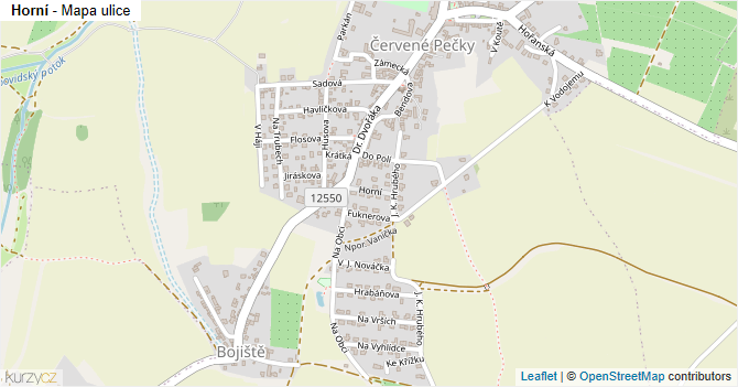 Horní - mapa ulice